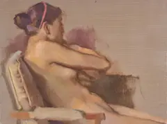 Reclining Nude by Nelson Shanks, oil on canvas, sold Nov 2020
