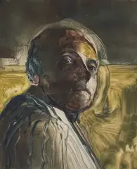 LMS VII (Unknown Man) by Linda Sokolowski, 1983, monotype, sold Nov 2020