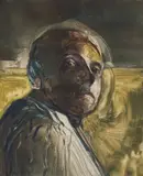 LMS VII (Unknown Man) by Linda Sokolowski, 1983, monotype, sold Nov 2020