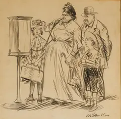The Laughing Gas by William James Glackens, ink on paper, sold Nov 2020