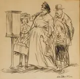 The Laughing Gas by William James Glackens, ink on paper, sold Nov 2020