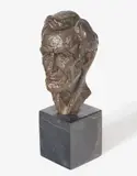 Bronze of Lincoln by Leo Cherne, bronze with marble base, sold Nov 2020