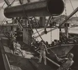 Untitled (Pipeline transport) by Edward Arthur Wilson, 1941, lithograph, sold Nov 2020