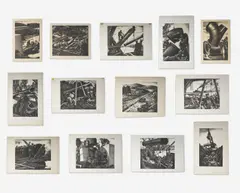 Group, thirteen (13) pipe construction prints by Edward Arthur Wilson, lithograph, sold Nov 2020