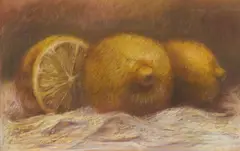 Lemons in Sheets by Frances McDonald, 1889, pastel on paper, sold Nov 2020