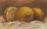 Lemons in Sheets by Frances McDonald, 1889, pastel on paper, sold Nov 2020