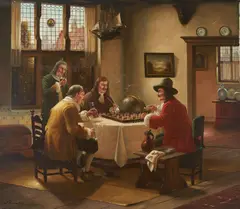 The Next Move by Walter Purschke, oil on canvas (unstretched), sold Nov 2020
