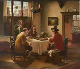 The Next Move by Walter Purschke, oil on canvas (unstretched), sold Nov 2020