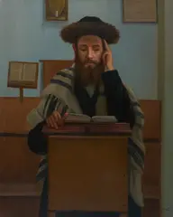 Rabbi by Konstantin Szewczenko, oil on canvas (unstretched), sold Nov 2020