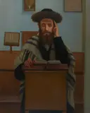 Rabbi by Konstantin Szewczenko, oil on canvas (unstretched), sold Nov 2020