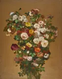 White Roses on Gold by Josef Konečný, oil on canvas (unstretched), sold Nov 2020