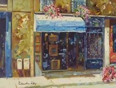 The Gallery Window by Lisandro Lopez Baylon, oil on canvas (unstretched), sold Nov 2020