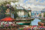 Flower Market by Pierre Latour, oil on canvas (unstretched), sold Nov 2020