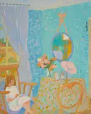 La Chambre d'Anna by Daniel Couthures, oil on canvas (unstretched), sold Nov 2020