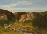 Herding the Sheep by Josef Konečný, oil on canvas, sold Nov 2020