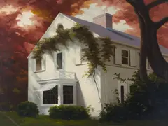 The House by Michael Gerry, oil on canvas (unstretched), sold Nov 2020