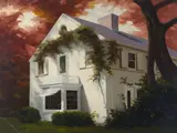 The House by Michael Gerry, oil on canvas (unstretched), sold Nov 2020