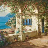 Trellis View by Pierre Latour, oil on canvas (unstretched), sold Nov 2020