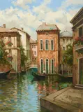 The Gondolier In Venice by Pierre Latour, oil on canvas (unstretched), sold Nov 2020
