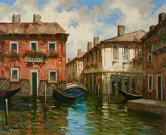 Venice by Pierre Latour, oil on canvas (unstretched), sold Nov 2020