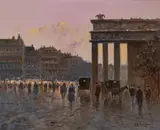 Street Lights by Vincenzo Laricchia, oil on canvas (unstretched), sold Nov 2020