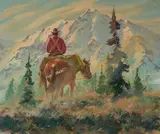 Mountail Trail by Phil Tyler, 1980, oil on canvas (unstretched), sold Nov 2020