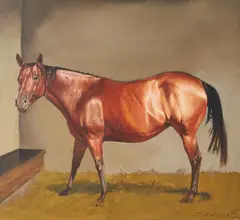 Bay Mare by Adrian Martinez, 1989, oil on canvas, sold Nov 2020