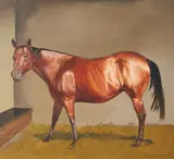 Bay Mare by Adrian Martinez, 1989, oil on canvas, sold Nov 2020