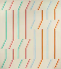 Doubles (White Series) by Michael Loew, 1974, oil on canvas, sold Dec 2020