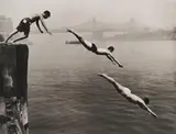 Divers, East River, 1948 by Arthur Leipzig, silver gelatin print laid down to mat, sold Dec 2020