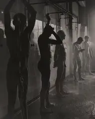 Workers in the Shower by Herbert List, silver gelatin mounted to mat, sold Dec 2020
