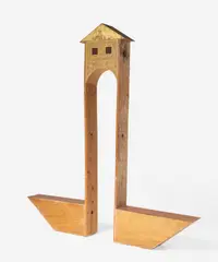 Aloft by Dorothy Cross, wood, graphite, applied metal and paint, sold Dec 2020