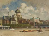The City, St. Paul by Norman Wilkinson, oil on canvas, sold Dec 2020