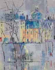 Untitled (View of the Eiffel tower) by László Ney, oil on canvas, sold Dec 2020