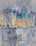 Untitled (View of the Eiffel tower) by László Ney, oil on canvas, sold Dec 2020