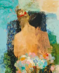 Caresses by Noe Canjura, oil on canvas, sold Dec 2020
