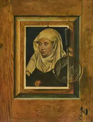 Untitled (Magnifier) by Robert Knaus, oil on board, sold Dec 2020
