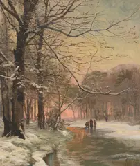 Winter by Anders Andersen-Lundby, oil on canvas mounted to masonite, sold Dec 2020