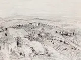 Tuscany by Lloyd Rees, 1966, pencil, pen and ink on paper, sold Apr 2019