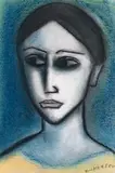 Serious Girl by Robert Dickerson, pastel on paper, sold Apr 2019