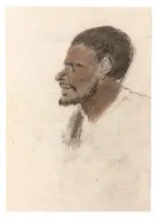 Recto: (Portrait Of A Man In Profile, Head And Partial Shoulders) by Nicolas-Martin Petit, January or February, pastel on paper with watermark of crowned lion and sword with a pencil drawing of different man verso, sold Nov 2018