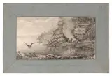 Grottes Des Naturels De La Nouvelle Galles Du Sud by Charles Alexandre Lesueur, June – November 1802, pen, ink and graphite on laid paper a framing mount of blue-grey paper applied over the paper sheet, offered Nov 2018