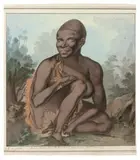 Femme Sauvage De L’Île Van Diemen (Détroit De D’Entrecasteaux) by Nicolas-Martin Petit, early 1802, probably late January or early February ink, watercolour and gouache on lightly tinted blue paper, offered Nov 2018