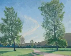 The Poplars by Elioth Gruner, c.1926, oil on wood panel, sold Nov 2018