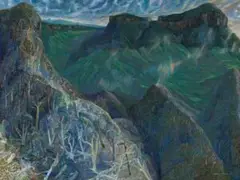 Below Springbrook With Light Rain by William Robinson, 1995, oil on linen, offered Nov 2018