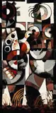 Man And Woman With A Bird by Leonard French, c.1955, enamel on hessian on composition board, sold Nov 2018