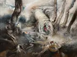 Within A Waiting Grove by James Gleeson, 1997, oil on canvas, sold Nov 2018