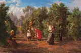 Picking Fruit by Jan Hendrik Scheltema, c.1890, oil on canvas, sold Nov 2018