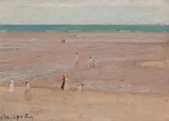 By The Sands by E. Phillips Fox, c.1909, oil on wood panel, offered Nov 2018