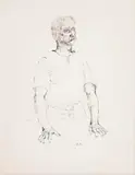 The Customer by Russell Drysdale, pen and ink on paper, sold Nov 2018